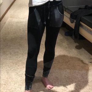 Free People black legging joggers